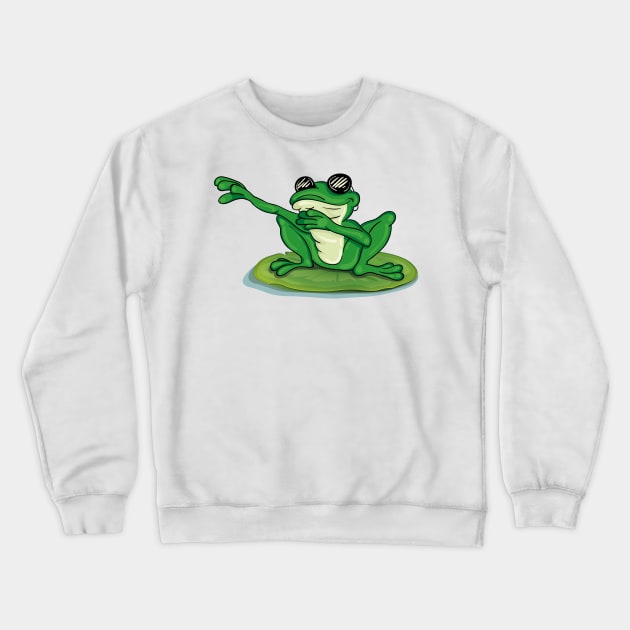 'Dabbing Toad Frog' Funny Dabbing Animal Gift Crewneck Sweatshirt by ourwackyhome